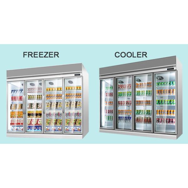 Supermarket Commercial Upright Display Ice Cream Cooler Vertical Freezer