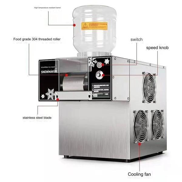18.5 KG Commercial Snowflake Ice Maker Machine with 60/160kg Production Capacity