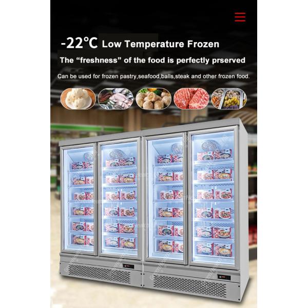 Anti Collision Fan Cooling Plug In Upright Freezer With Glass Doors