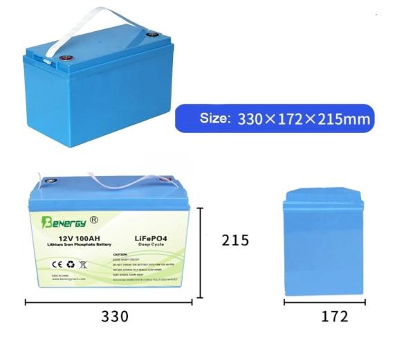 Bateria recarregável de plástico LiFePo4 Bluetooth 12V 100AH Substitua bateria de chumbo ácido Veículo elétrico