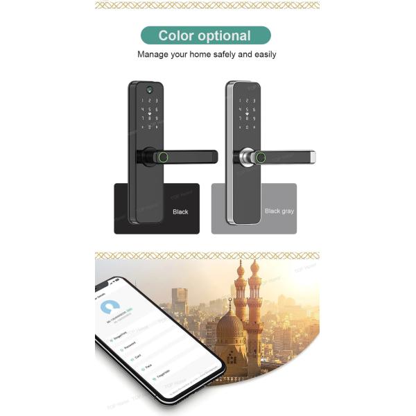 TTLock Smart Residential Электронные дверные замки Код отпечатков пальцев Карта ключа Доступ к приложению Tuya