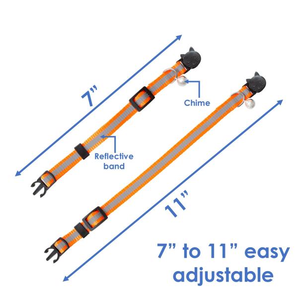 Установленный твердый безопасный воротник проводки кота 6, воротник кота нейлона отражательный с колоколом
