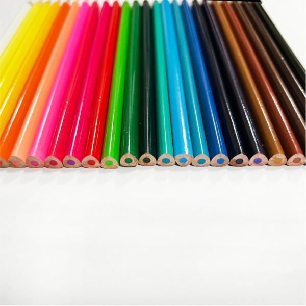 Best Price 7 Inch Long 24PCS Professional Colorful Drawing Tools Wooden Triangle Color Pencil