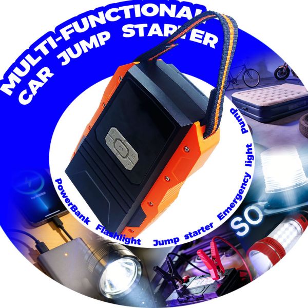 Heavy-Duty Portable Jump Starter with 150 PSI Air Compressor 20000mAh Battery and LED Emergency Lighting