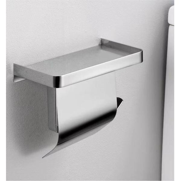 Waterproof Wall Mounted Toilet Paper Holder , 304 Stainless Steel Toilet Tissue