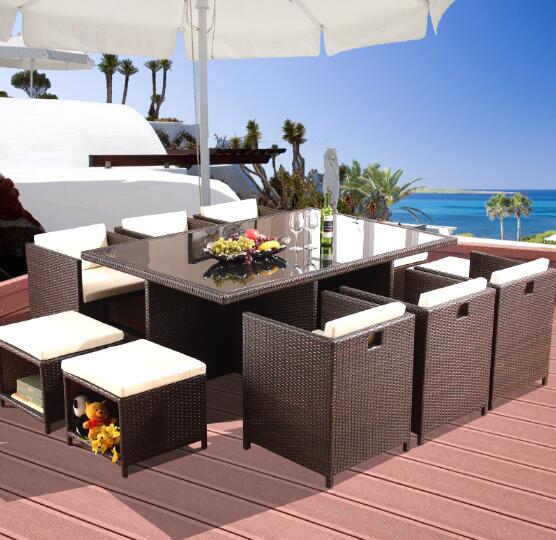 Leisure Aluminium Outdoor Garden wicker chair PE Rattan patio Backyard table and chairs