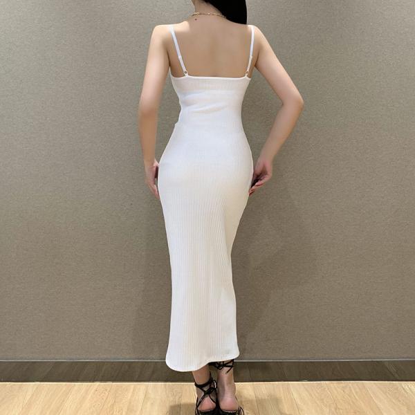 Low Cut 102cm Sexy Women Dresses Lace Stitching Sleeveless