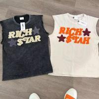 Logo d'impression personnalisé Applique Rips Tank Top Coupe et couture Lavage acide Sans manches Fitness Gym Muscle en blanc Goutte d'ouverture de bras gilet T-shirt homme
