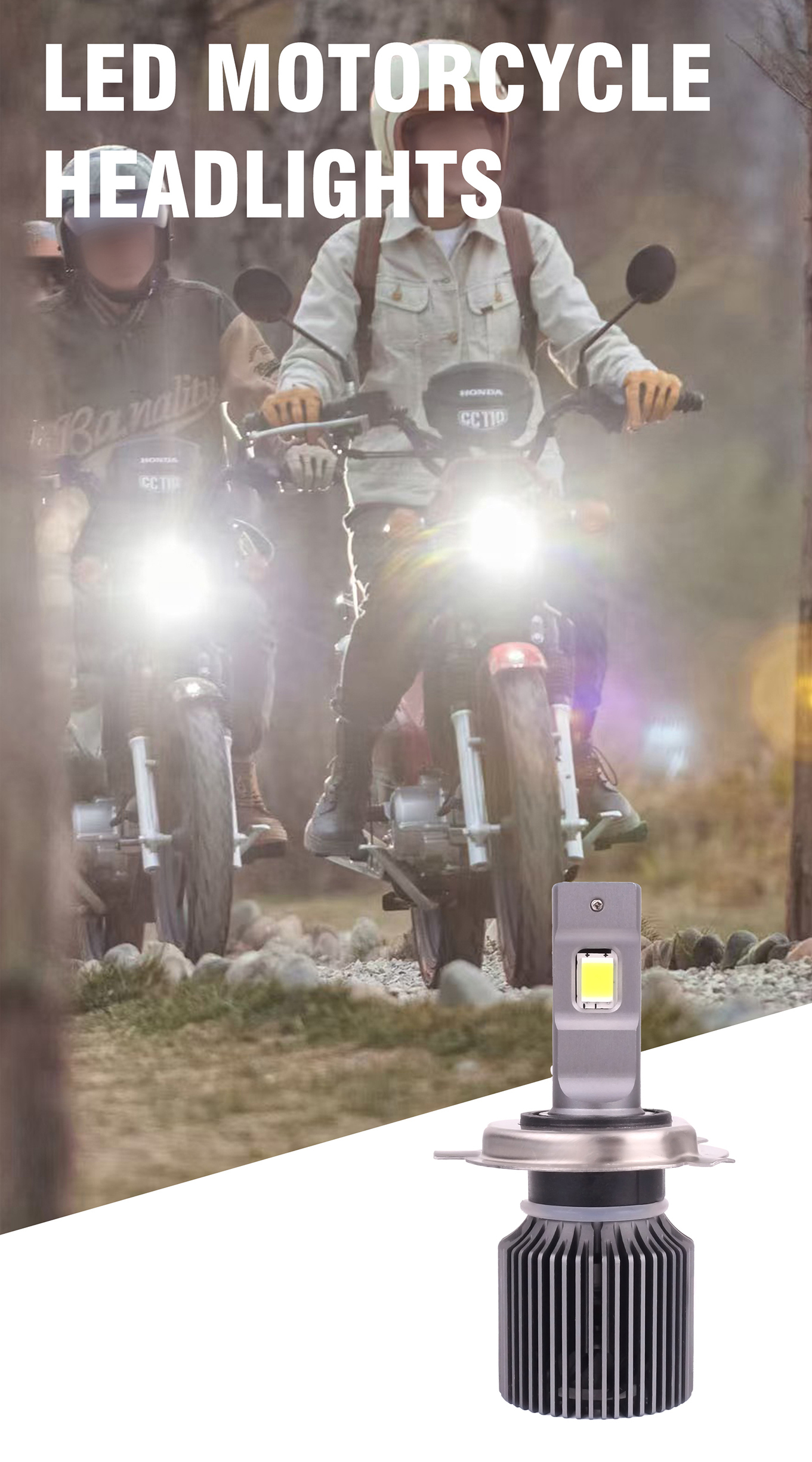 50W Motorcycle Bulb Kit 12V - 24V Motorcycle LED Kit