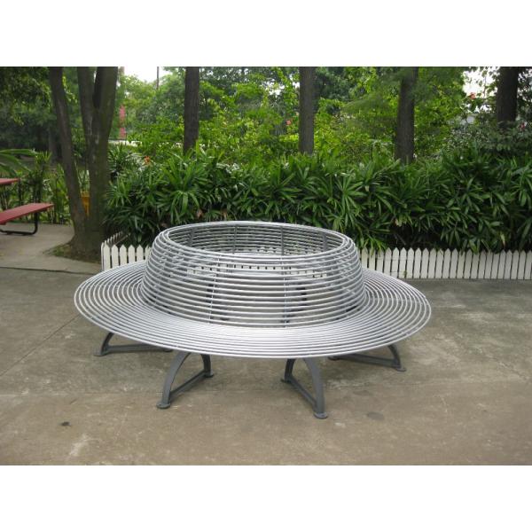 Metal Cast Iron Round Tree Benches Backless For Garden Street Campus