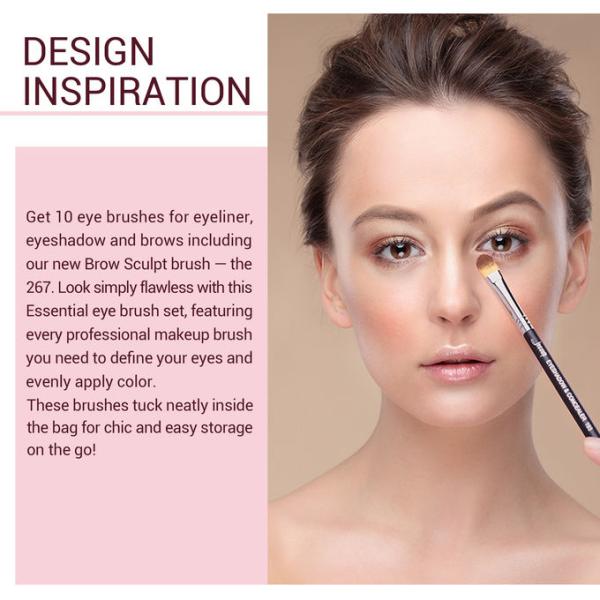 Antimicrobial 10pcs Eye Makeup Brush Set