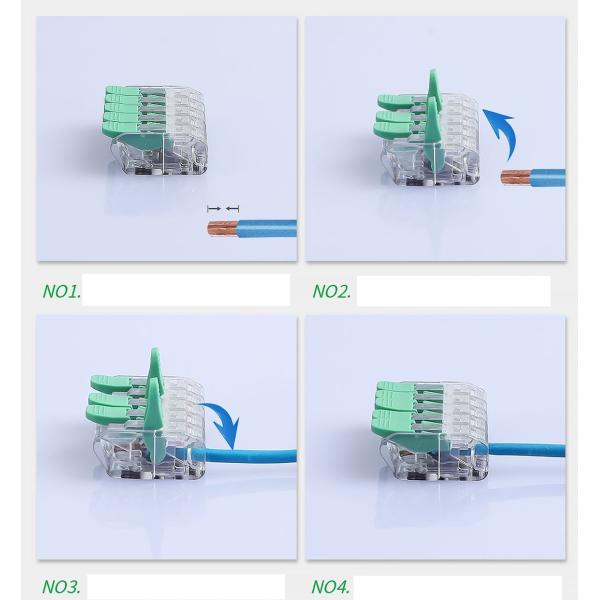 UL CE Certified 3 Poles Fast Electrical Wire Terminal Connector for Quick Wiring Jobs