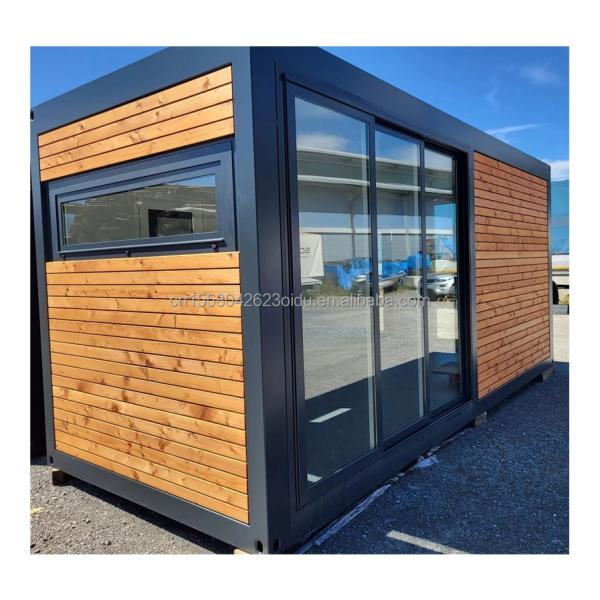 Container en bois extérieur maison de luxe jardin maison minuscule avec 2-3 chambres pour les familles et les hôtels fenêtres en alliage d'aluminium