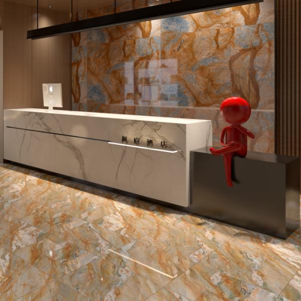 Rectified Edge Marble Look Carpet Look Porcelain Tile for a Seamless and Modern Flooring Solution