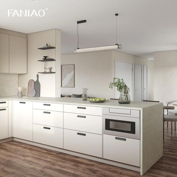 Китай Производитель Современный деревянный кухонный шкаф Дизайн Кухонные шкафы меламина на заказ