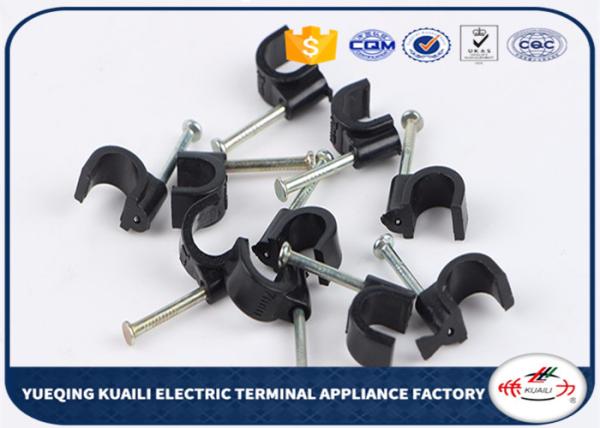 Square Nail Cable Clips Plastic PP Material 4mm To 40mm Size 100pcs / Bag