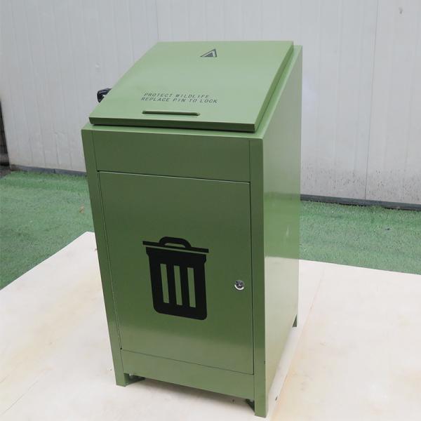 2020 New style waste cans bear proof dust bins wildlife protection bin with locks steel metal garbage bins