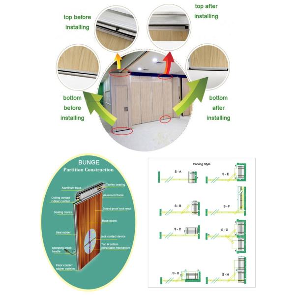 Folding Wood Glass Door Movable Partition Walls For Banquet Hall