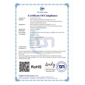 Henan Bedo Machinery Equipment Co.,LTD Сертификации