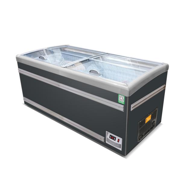 Supermarket Sliding Glass Door Top Island Freezer Deep Freezer