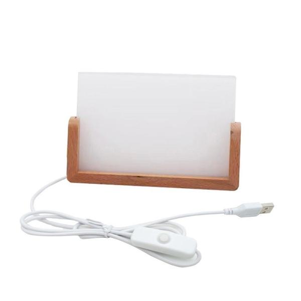 U Shaped Acrylic Sublimation Led Photo Frame With Wooden Base Photo Printing Picture Frame Blanks