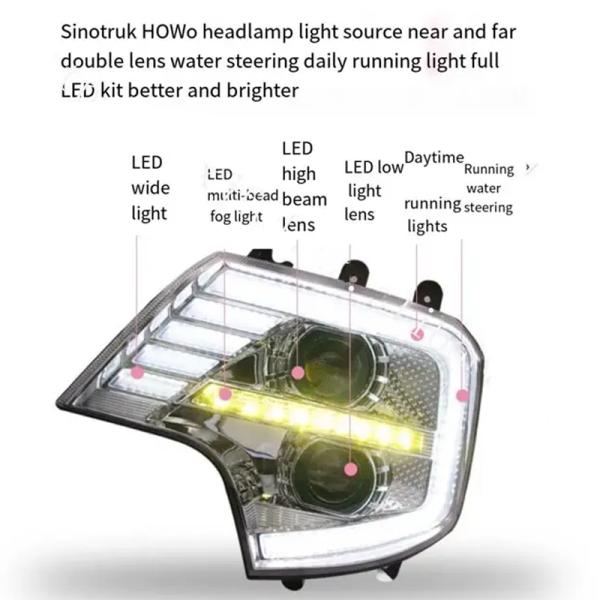 Комбинированная фары сборка (электрическая модуляция + DRL) левый фары WG9925720061 0062 для Sinotruk HOWO T7H грузовик запасные части
