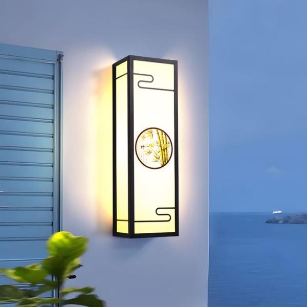 Lámpara de pared para patio exterior de mármol de cobre impermeable