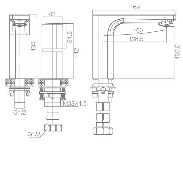 Отполированное холодное управление ручки крана смесителя горячей воды с одиночной ручкой