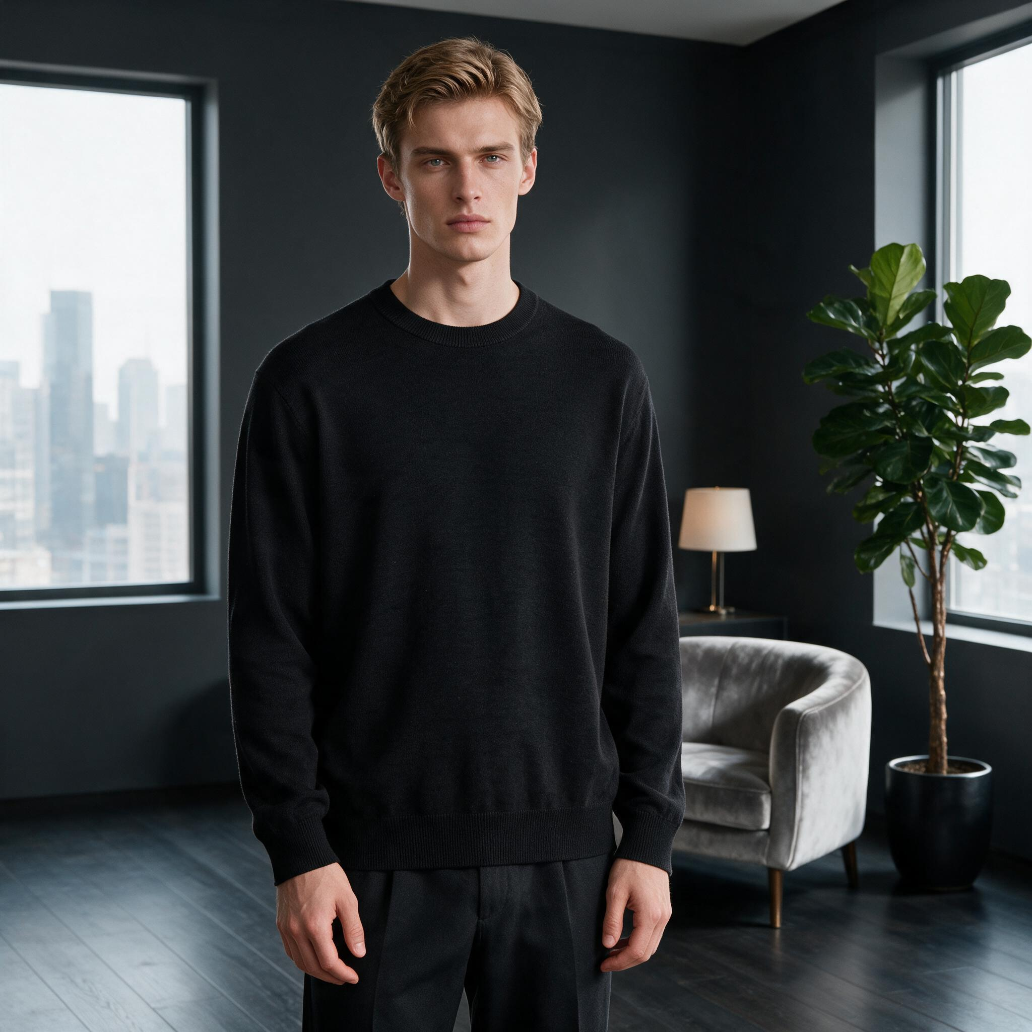 Men's Plus Size Long Sleeve Oversized Sweater Pullover Knitwear for Casual Wear
