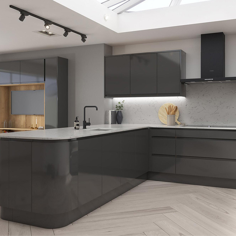 Offers Customized High Glossy Kitchen Cabinet for Renovation of Old Apartment Kitchen
