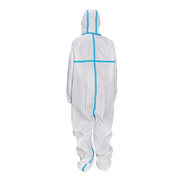 Non Woven Full Body Protection Suit Disposable Hooded Coveralls Medical Use