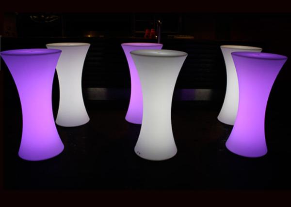 High Round Cocktail Table Furniture Set with Colorful  Lighting