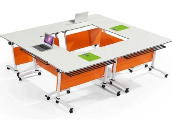 Ebunge Sliding Office Desks Training Table Foldable Conference Tables