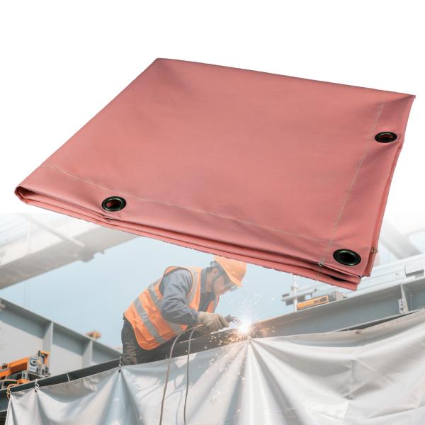 Couverture de soudure en fibre de verre ignifuge 550C, tapis industriel résistant à la chaleur