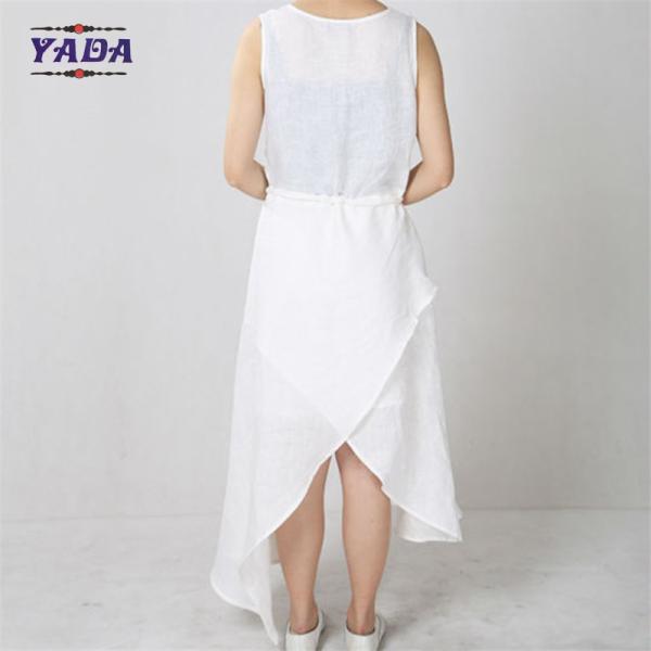 Ladies white sleeveless cotton casual elegant mini formal office dresses sexy dress for women