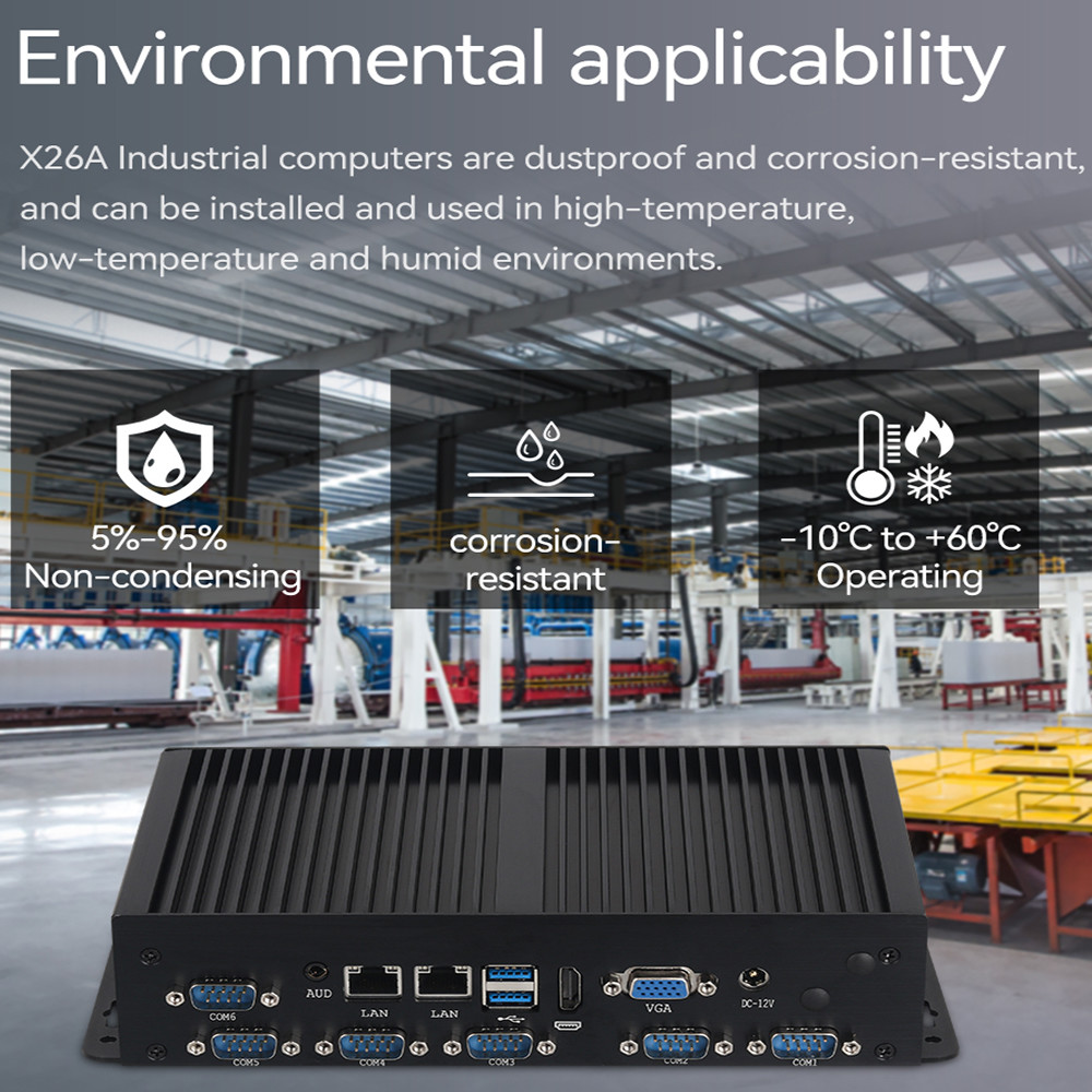 Процессоры Dual LAN 6COM без вентилятора Intel Mini PC Core Series Celeron 3855U с SSD MSATA