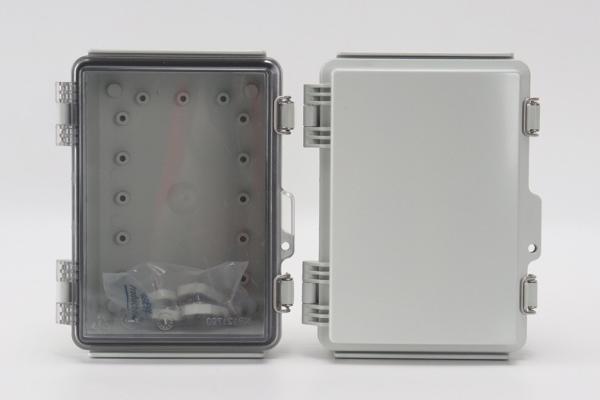 AB-BG-171290 Plastic Outdoor NEMA Economy Box with Solid Door, 175x125x90mm 6.88x4.92x3.54 Light Gray Finish,Opaque