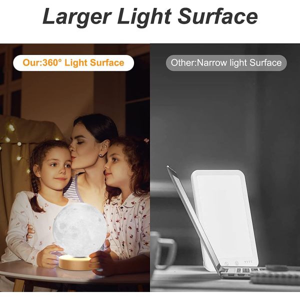 Remote Control Moon Shaped Lamp 16W LED Moon Lamp with 10000 Lux Light Therapy