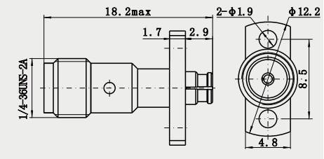 50Ω Flange Mount SMA Female to SMP Female Adapter