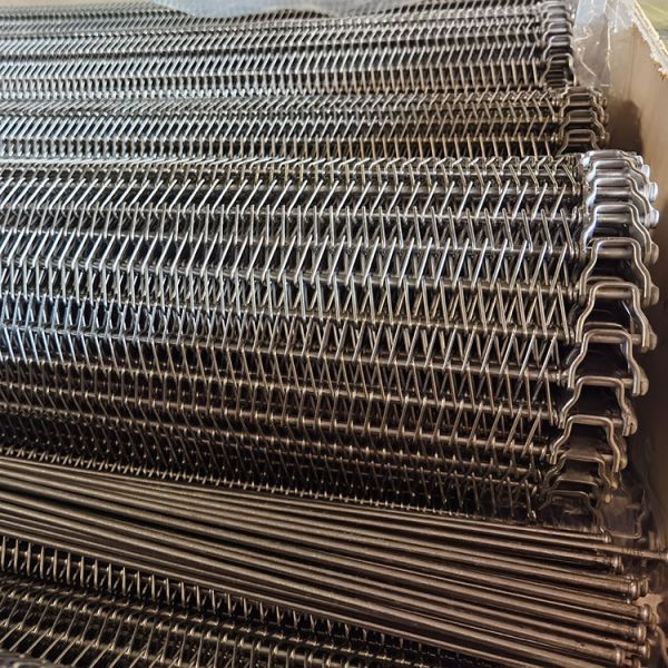 304 Stainless Steel Spiral Metal Wire Mesh Conveyor Belt for Quick-freeze Cooling Tower
