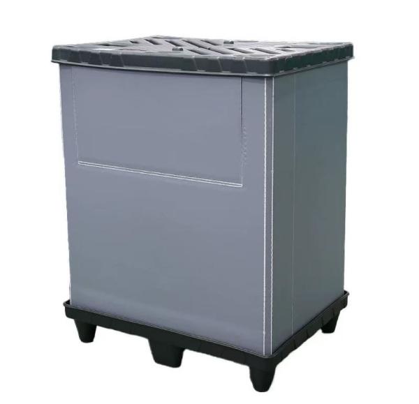 Glossy Plastic Pallet Box 1200x1000x290mm Plastic Moving Crates Durable