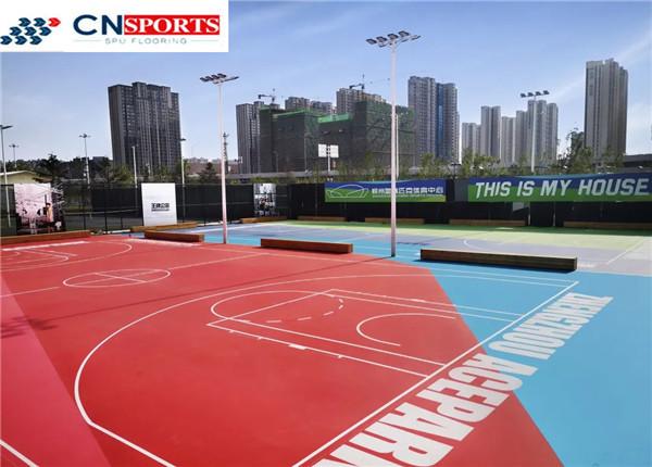 SPU Synthetic Basketball Court Flooring IAAF No Bubbles
