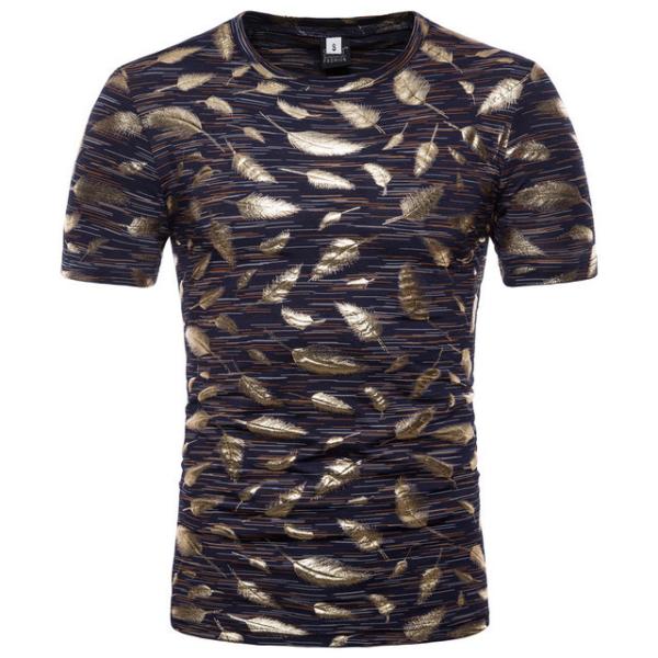 Plus Size Mens Gold Foil T Shirt / Sublimation Oversized Band T Shirt Soft