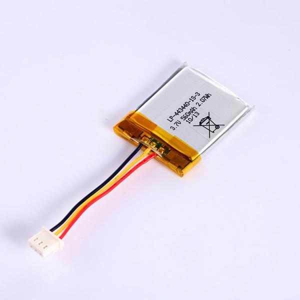 Batterie lithium-polymère 3,7 V 560 mAh LP-443440 à taux de décharge élevé 0,2C pour l'électronique grand public