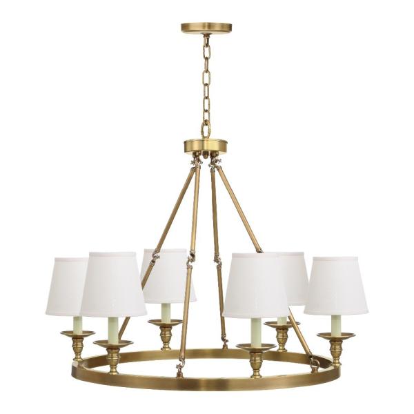 Modern copper chandelier Round Body With lampshade (WH-PC-12)