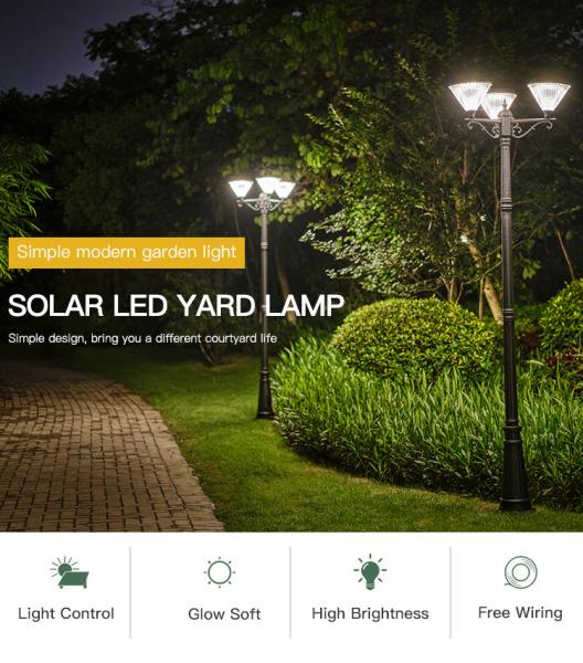 Modern Outdoor Garden Solar Light , Solar Panel Bollard Lights 3.2V 1600lm
