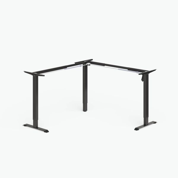 Cadre de bureau d'angle en forme de L robuste avec une capacité de charge maximale de 120 kg et un système électrique ultra puissant