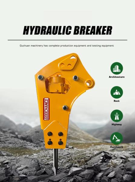Hydraulic 20 Ton Rock Breaker Demolition Jack Hammer For Tractor Excavator