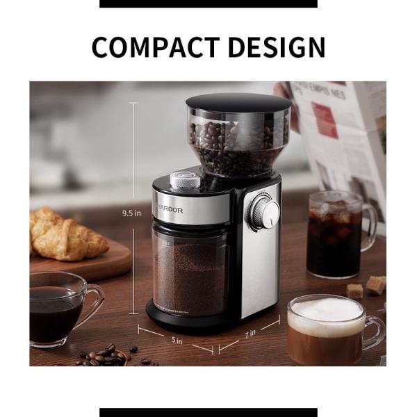 Portable Electric Adjustable Burr Coffee Grinder Silver 240g Professional Coffee Maker