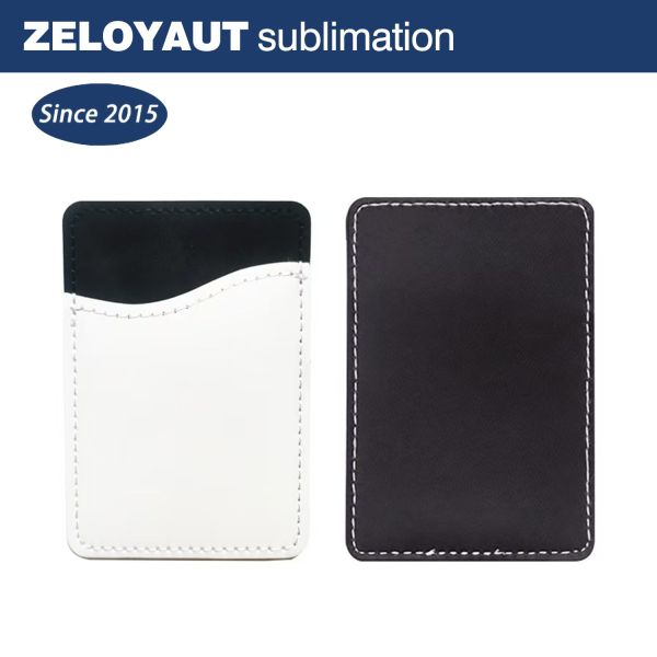 ZELOYAUT Wholesale Sublimation Blank Promotion Business Gifts Pu Sublimation Phone Card Holder Custom logo Card Holder Wallet